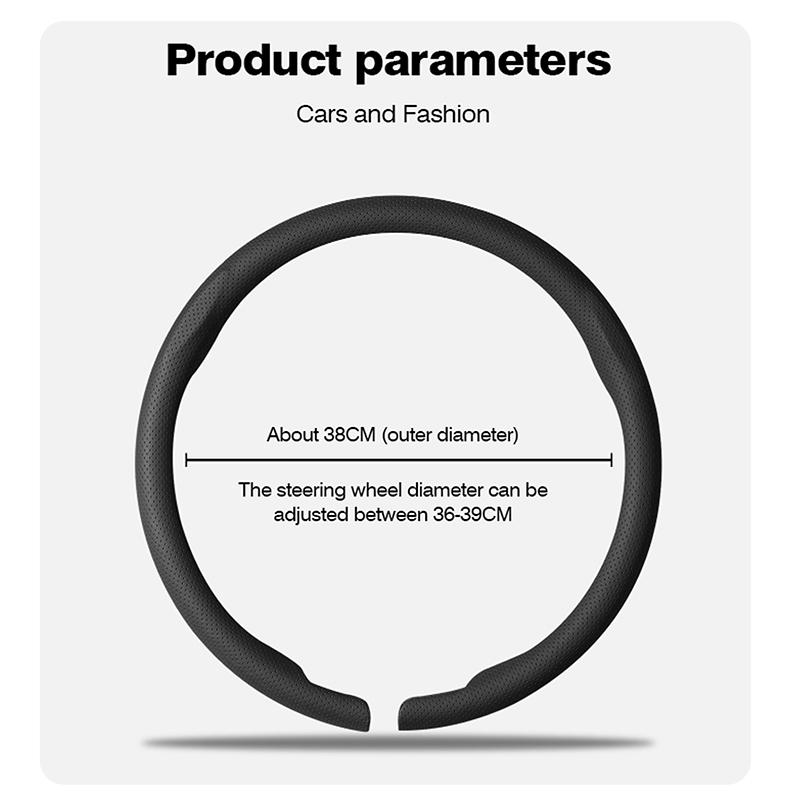 8D Nappa Leather Car Steering Wheel Cover For Porsche Cayenne Taycan Macan Panamera 718 911 Cayman Auto Accessories