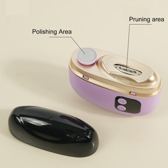 Automatic Electric Nail Clipper 2-In-1 Baby Nail Trimmer with LED Light Kids Adults Seniors Manicure File Fingernail Cutter Polisher Grinder
