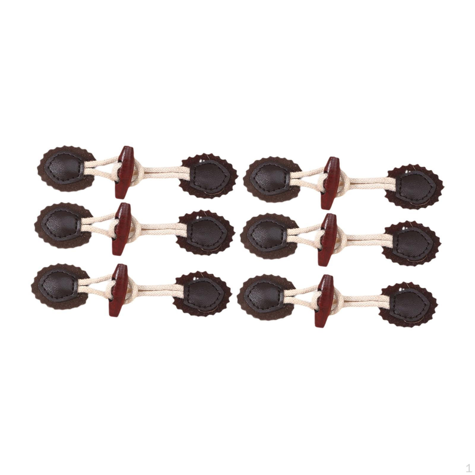 

6 шт. Кнопки-переключатели роговые модные практичные сменные швейные принадлежности 11cmx3cm чёрный