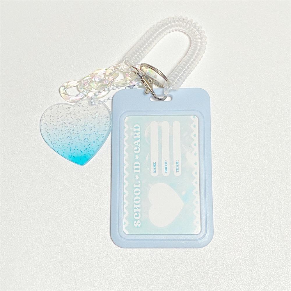 New High Beauty Card Holder Vertical Love Gradient ID Card Holder Flash Pink Credit Card Holders Bus Student