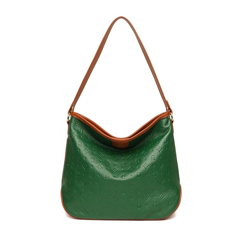 Leather Women'S Autumn Cowhide Fashionable And Simple Women'S Bags Shoulder Crossbody Large Capacity Bucket Bag