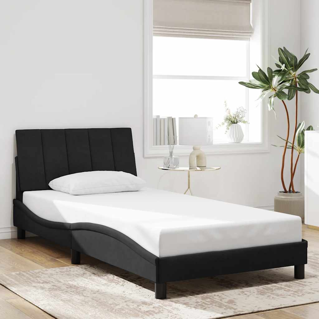 Bed Frame without Mattress Hanko Black 100x200 cm Velvet