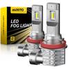 M4 Auxito H11 H16 H8 LED Fog Light Bulbs Halogen Replacement White 6500K Fanless