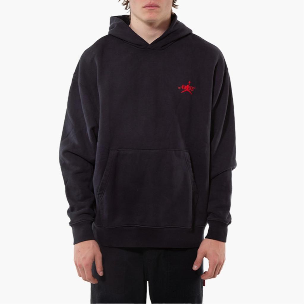 Air Jordan X Awake NY Fleece Hoodie Black/Sail/University Red Men Tops FQ5443-010