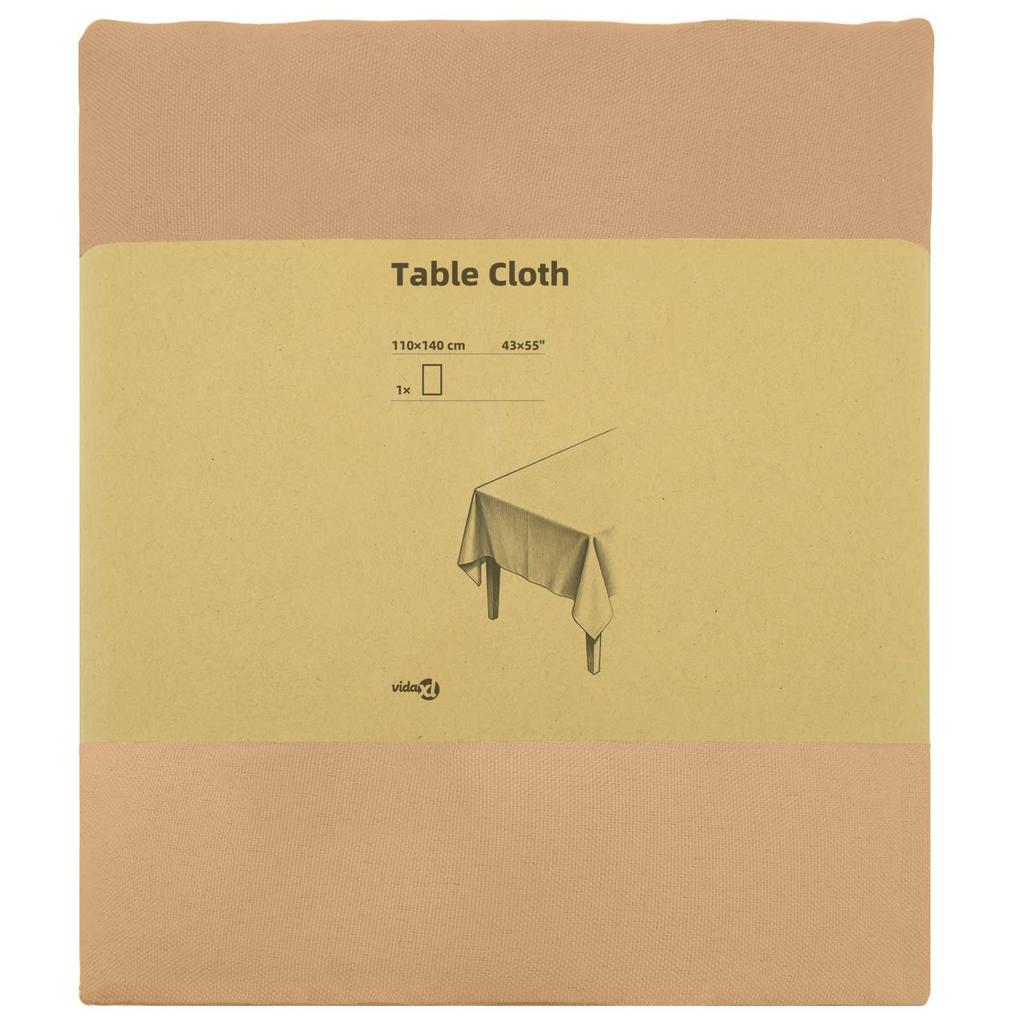 Rectangular Tablecloth Beige 110 X 140 Cm Polyester