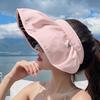 Women's Summer Shell Visor Headband UV Protection Face Covering Open Top Sun Hat Large Brim Outdoor Cap