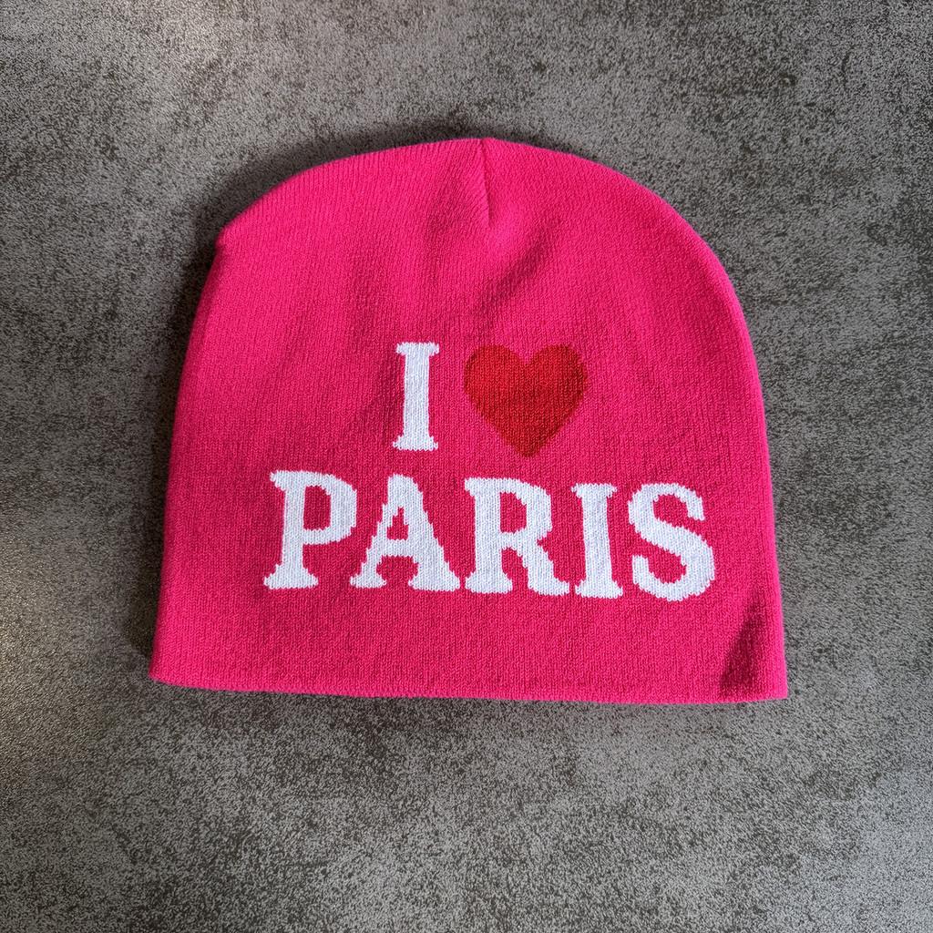 Unisex Block Color Heart Letter Knitted Hat For Fall And Winter Use Outdoor