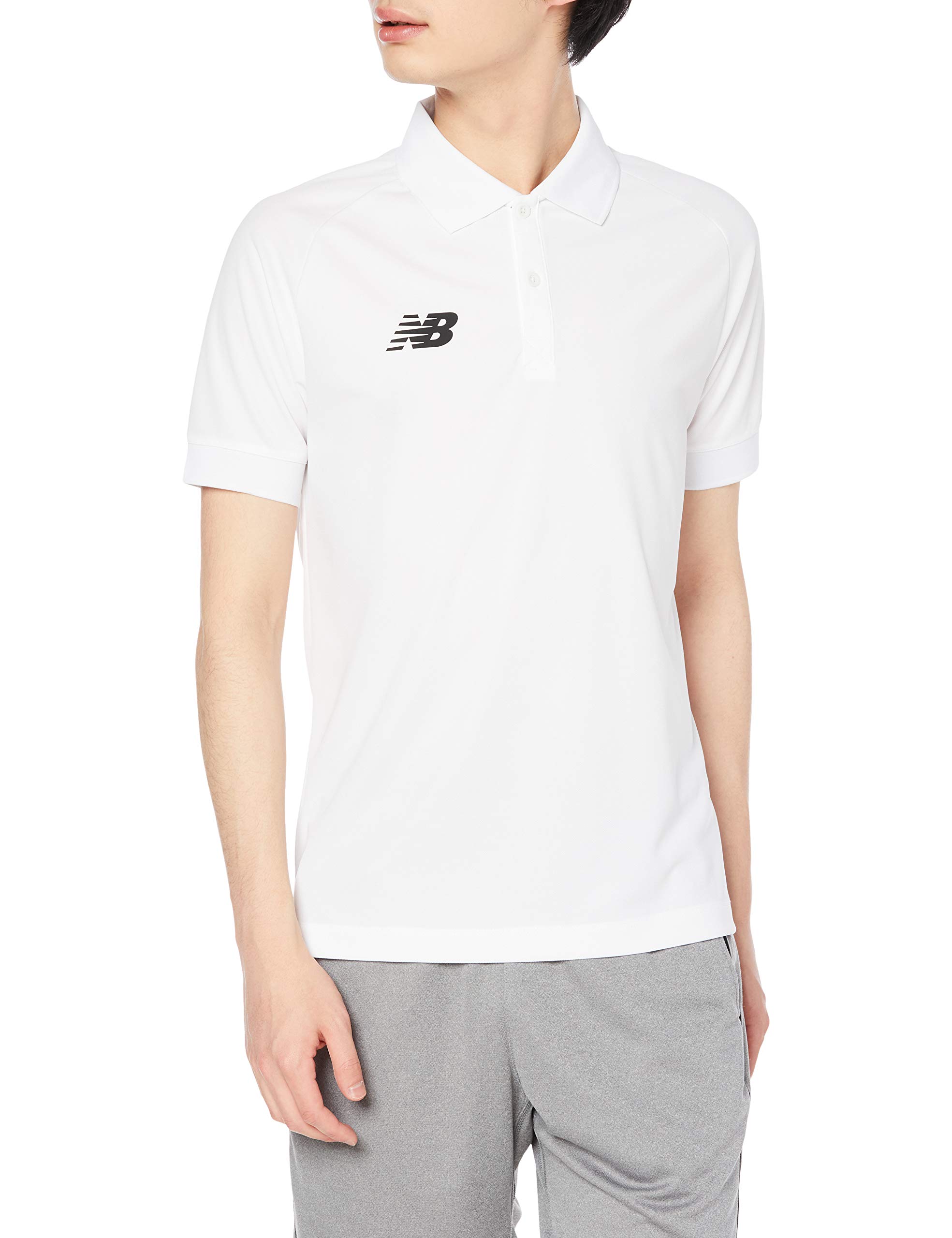 

New Balance Polo White Japan Size XL to Japanese size Soccer/Football Shirt, (WT), (equivalent XL)