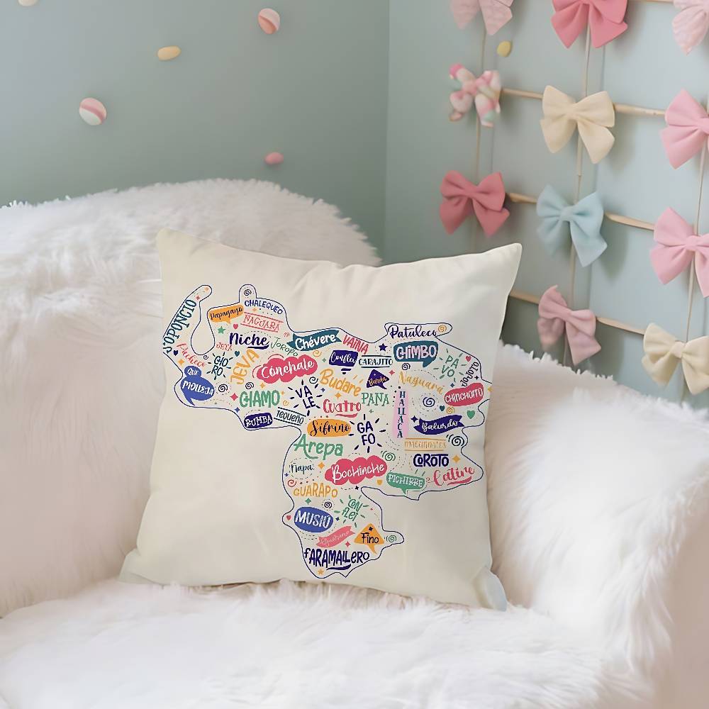 Venezuelas-Aesthetics-Art Pillow Case Cushion Cover Soft Cute Throw Pillow Case For Car Sofa Pillowcase Polyester With Zipper