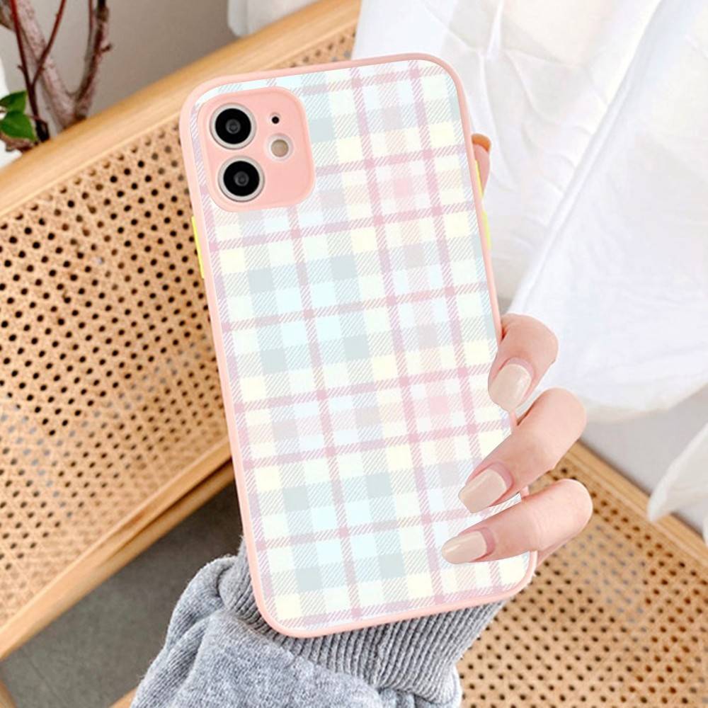 

Simple Chic Lattice Pattern Phone Case For iPhone 16 15 14 13 12 11 Pro Max 7 8 6 6s Plus Matte Cover iphone 16