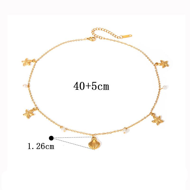 Summer New Necklace Female Starfish Shell Pendant Jewelry Light Luxury Fashion Niche High-end Accessories
