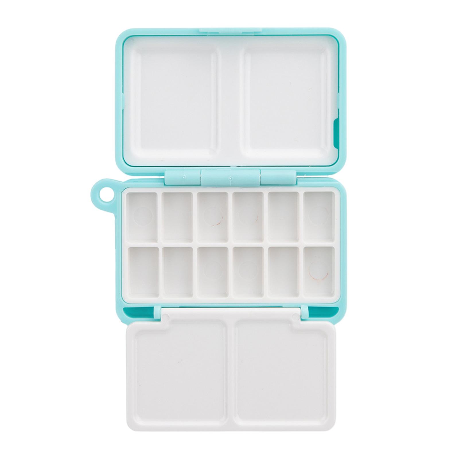 

Пустая коробка для акварельных кювет, палитра для акварельных красок, акварельная коробка с крышкой, акварельные кюветы для живописи в путешествиях зелёный