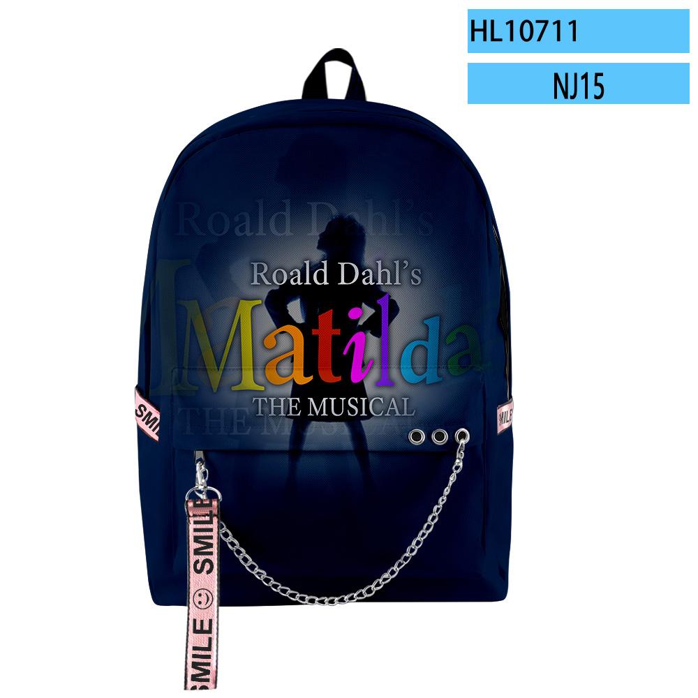 Luxe Roald Dahl's Matilda the Musical Film 3D Print Schooltassen Unisex Oxford Waterdichte Notitieboek multifunctionele Rugzakken