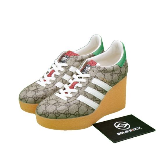 

Gucci x Gazelle Canvas Sport Casual Wedge Heel Shoes Women s Ebony EU 34.5 ебеновий