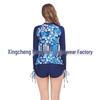 2023 Fashion Print Long Sleeve Slimming Split Bikini Set