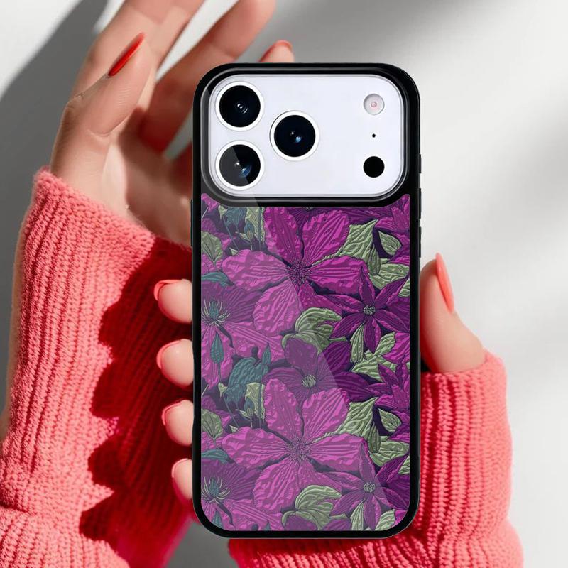 Flower Relief Phone Case for iPhone 17 16 15 14 13 Pro Max Back Cover for 12 11 Pro Coque