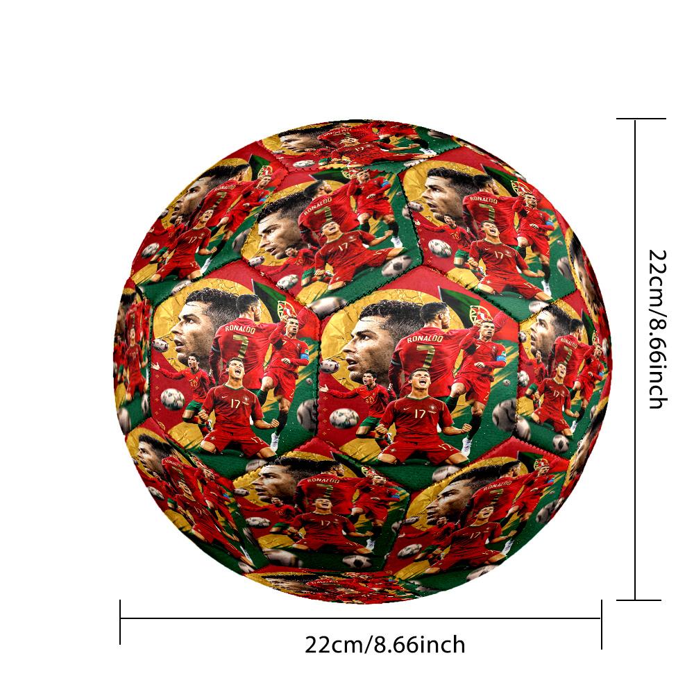 Ronaldo's Celebration Moment Size 5 Soccer Football Machine-Stitched Indoor/Outdoor Universal Football Unique Gift for Soccer Lovers