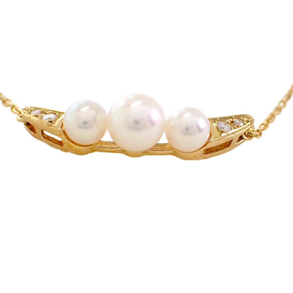 MIKIMOTO  Necklace gold K18 yellow gold/Akoya Pearl Women