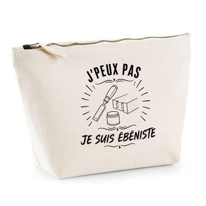 Trousse de toilette - PLANETEE - J’peux pas minimaliste - 100% coton - 3 L (28×19×9 cm) - Zip métal