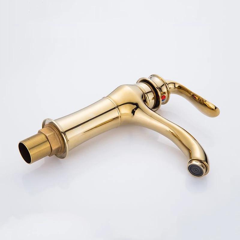 Luxury Basin Faucet Modern Bathroom Washbasin Faucet Gold Hot Cold Mixer Tap Basin Sink Faucet Single Handle Kitchen Accessories