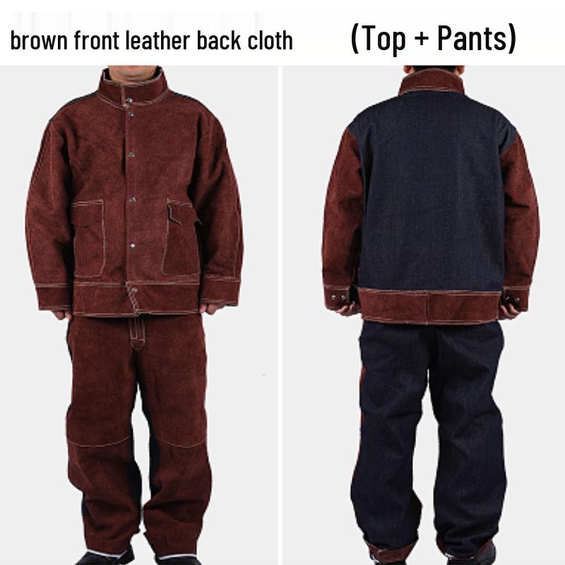 Svařovací bunda z hovězí kůže proti popálení: Ochranné pracovní oděvy z kůže a bavlny