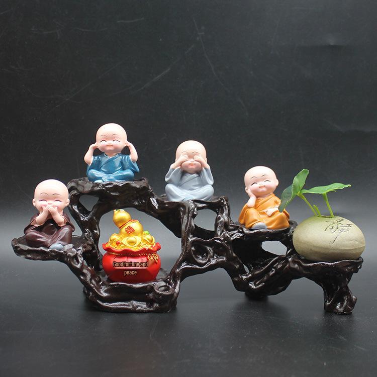 Zen Monk Figurine Ornament for Home Decor - Perfect for Living Room, Office, or Gift Displays
