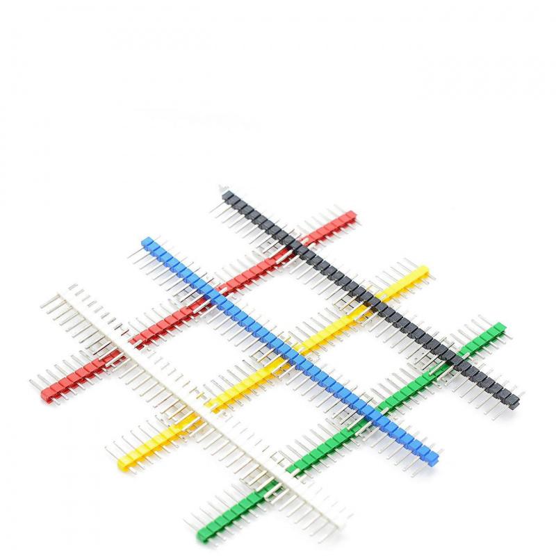 Colorful Single Row Straight Pin Header 2.54mm Pitch 1×40P Electronic Connector 100pcs Lot