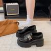 Thick-soled Heightening Small Leather Shoes Women's 2025 Autumn New British Style High-heeled Thick Heel Versatile Skirt Loafer Single Shoes