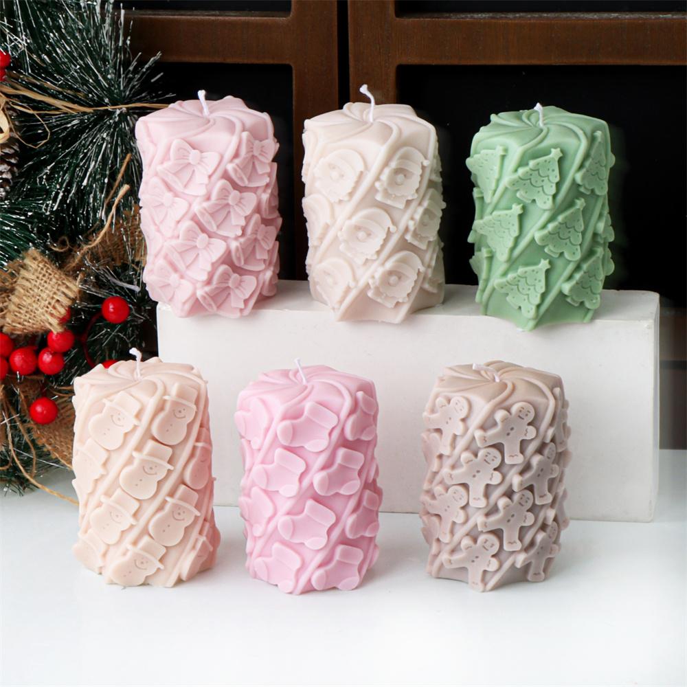 3D Christmas Tree Santa Claus Candle Silicone Molds DIY Christmas Decor Soap Making Festive Aromatherapy Candle Supplies