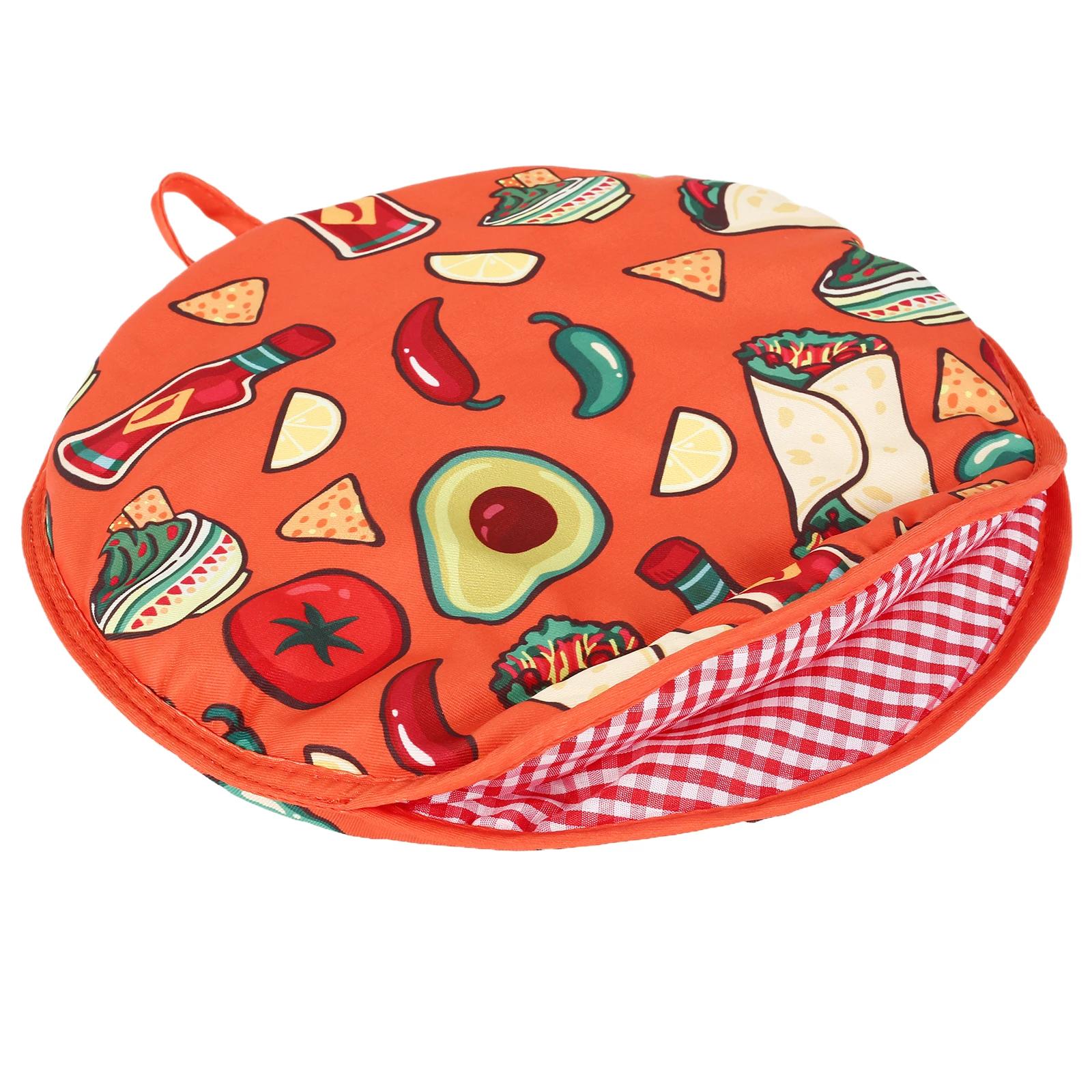 

1/2Pcs 12inch Burrito Warmer Bag Circular Cloth Bag with Handle Insulated Microwave-Safe Fabric Holder for Pizza Bread Flour