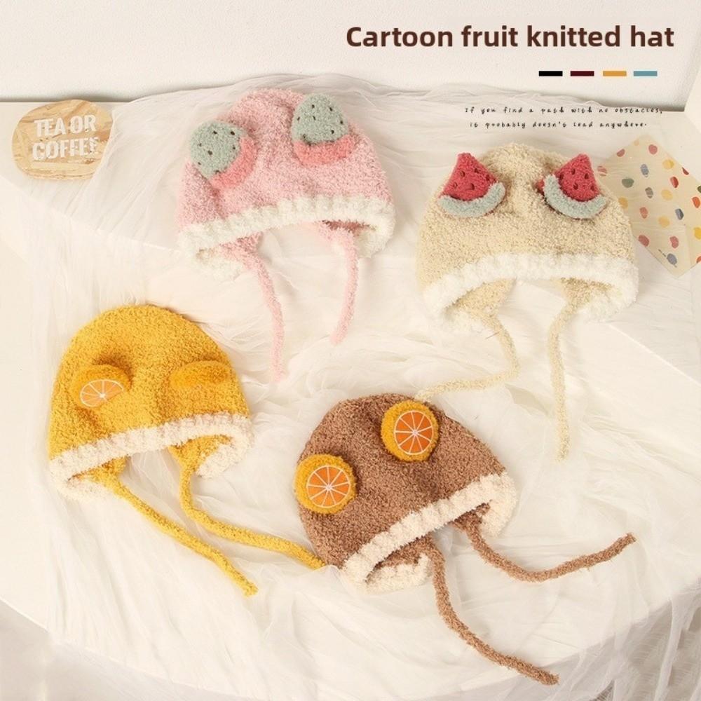 Winter Fruit Ear Hat Fleece Ear Protection Hat Lovely Baby Beanie Cap Kids