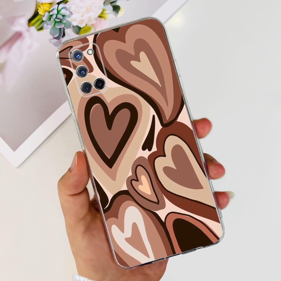 For OPPO A52 Case OPPOA52 CPH2069 A 52 Flower Phone Case Fashion Transparent Silicone Soft TPU Back Cover For OPPO A72 A92 Coque