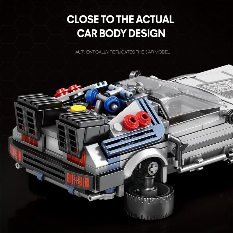 1:24 Blocos de Construção de Carros de Corrida de Filmes Clássicos Modelo MOC Carros Esportivos Brinquedos De Volta Para o Futuro Veículo Presentes de Festival para Meninos Crianças