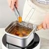 Large Capacity Modern Kitchenware Portable Tempura Pasta and Soups Cooking Utensil Stainless Steel Square Fryer