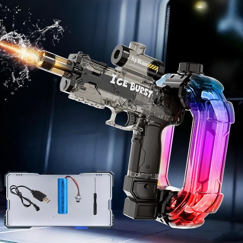 

Electric Continuous Shooting Water Pistol Automatic Water Gun with LED Spray Blaster Outdoor Pool Beach Toys for Kid Boys Adult