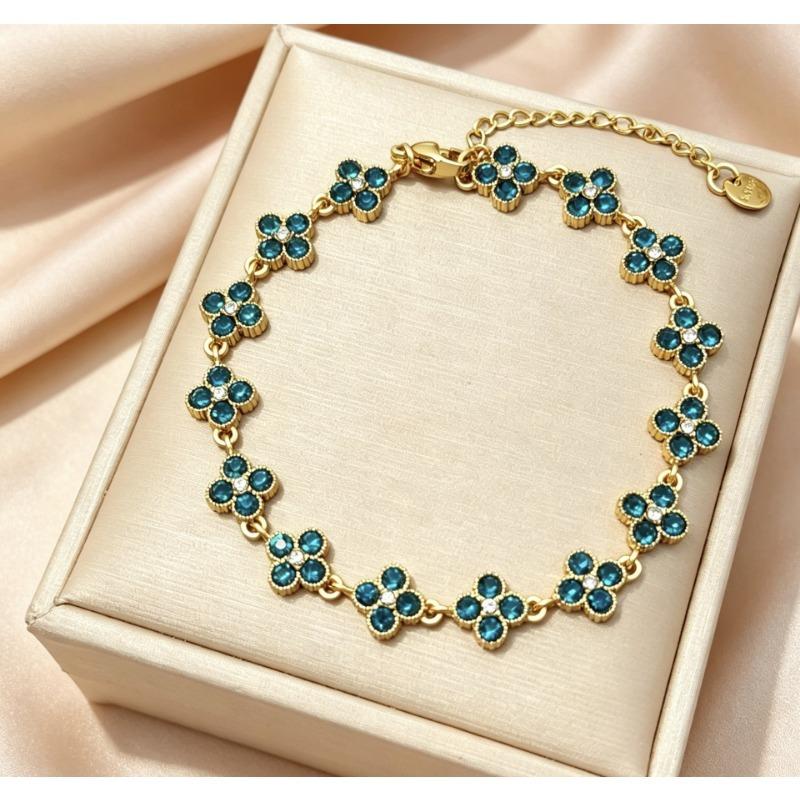 Vierblättriges Kleeblatt Exquisites Luxusarmband für Damen Zugänglicher LuxusKlassisches Damenarmband