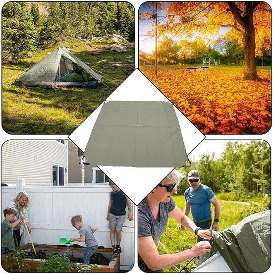 Leaf Collection Bag,Reusable Garden Yard Waste Bag,Oxford Cloth Foldable Leaf Collector Picnic Blanket with Handles,57x57 Inch