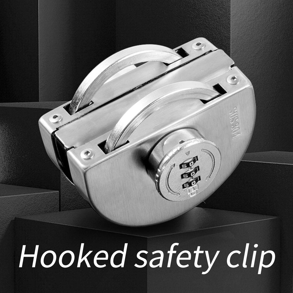 No Drill Glass Door Lock Stainless Steel Glass Cabinet Door Password Locks Keyless Glass Door Latch Easy to Install