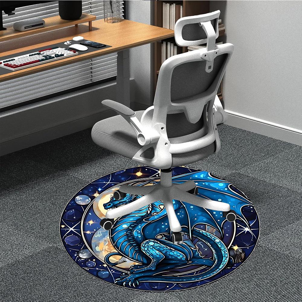 1pc Dragon Fantasy Office Round Area Rug, Under Office Chairs Bedroom Living Room Home Decor, Room Deco