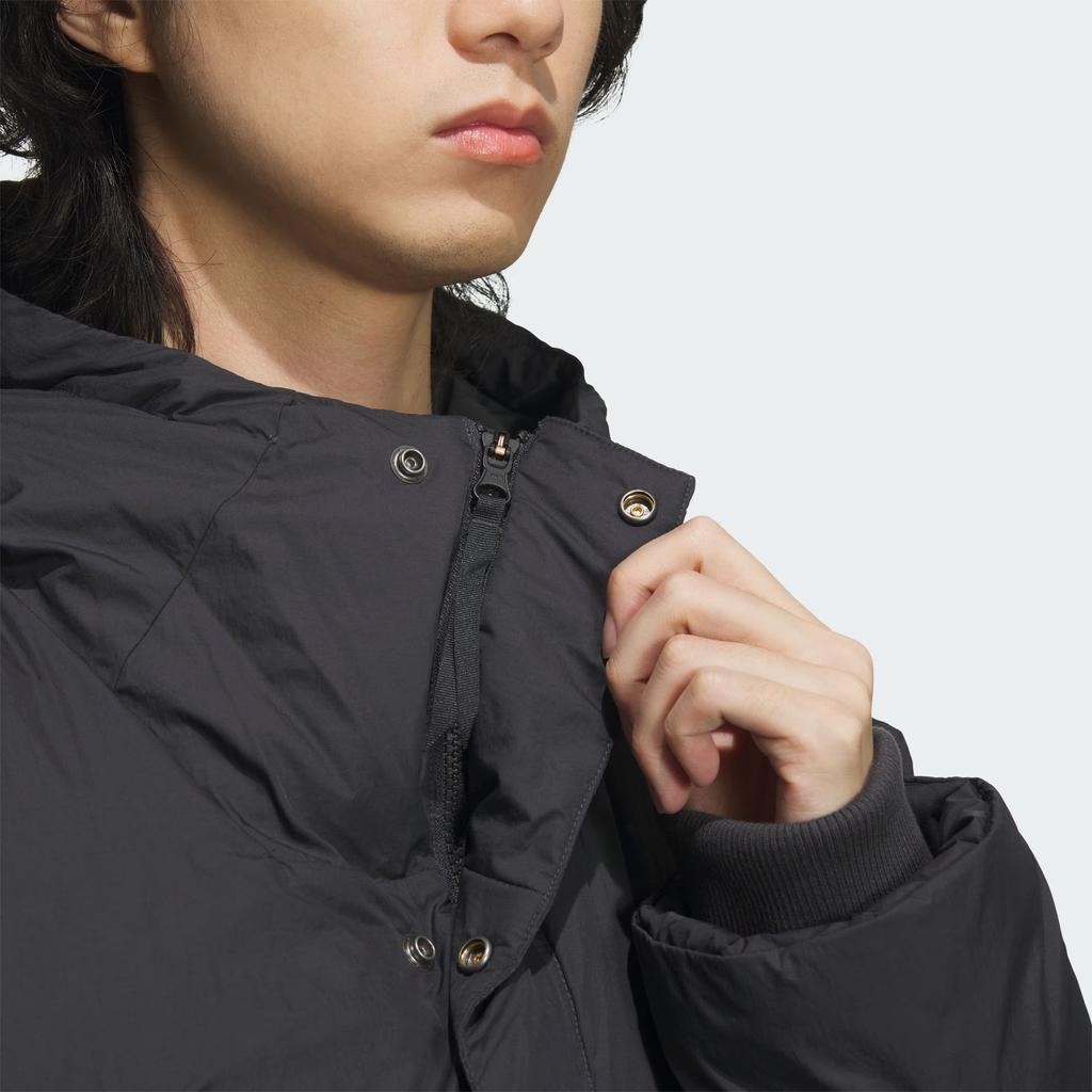 Adidas FW24 FUSTL P DJK LON Water-Resistant Long Warm Sports Casual Hooded Down Jacket Men Jacket Carbon-Black JM6176