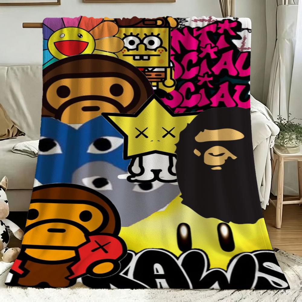 Streetwear Pop Art Collage Blanket Blanket Suitable For All Seasons Nap Blanket Machine Washable Digital Printing