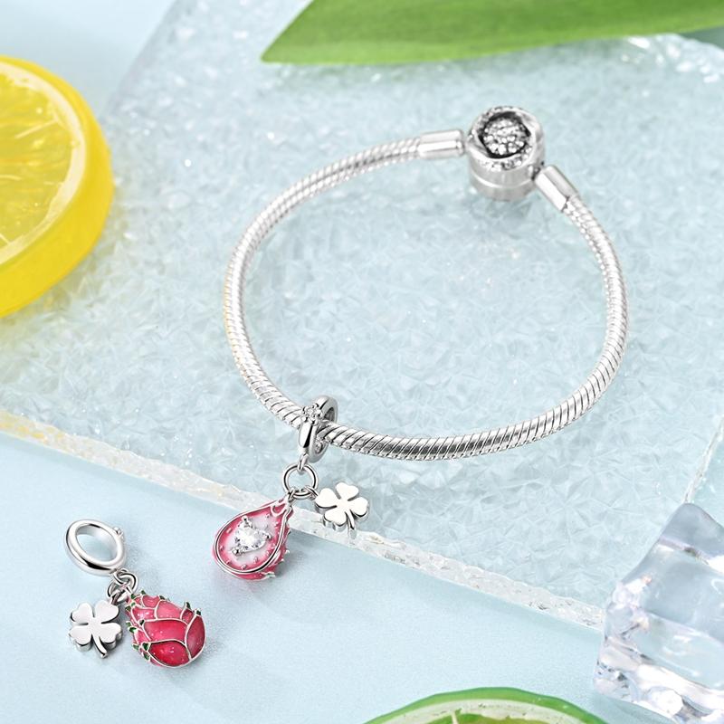 New Copper Pitaya Dragon Fruit Pendants Charms Fit Original Charms Bracelets Necklace Beads Diy Jewerly Accessories