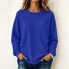 Maglione camicetta casual da donna a maniche lunghe tinta unita con scollo rotondo