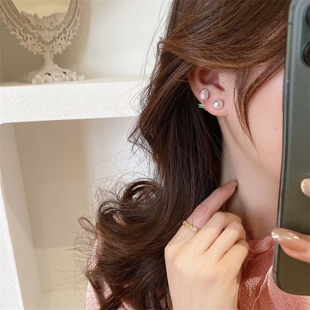Pearls Jewelry Accessories Flower Ear Studs Pearl Ear Hook Women Pearl Studs Tulip Earrings