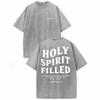 Holy Spirit Full of Retro Washed High Quality Pattern S S Old Summer Clothing Shoulder Sleeves, Unisex T-Shirt