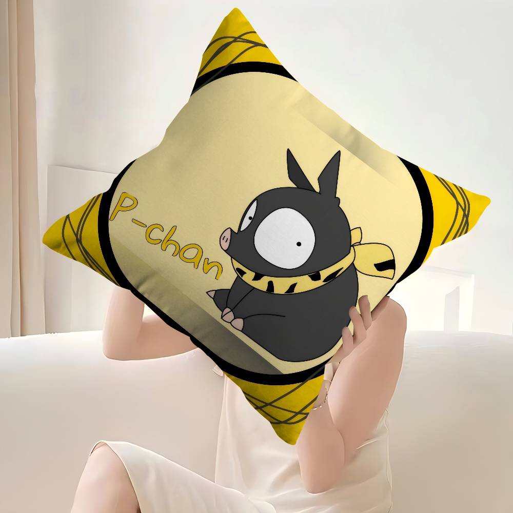 Anime Cute Ranma P Chan Ryogas pig Maple Design Cushion Cover Happy Autumn Harvest decor Holiday Decorati Pillow Cover
