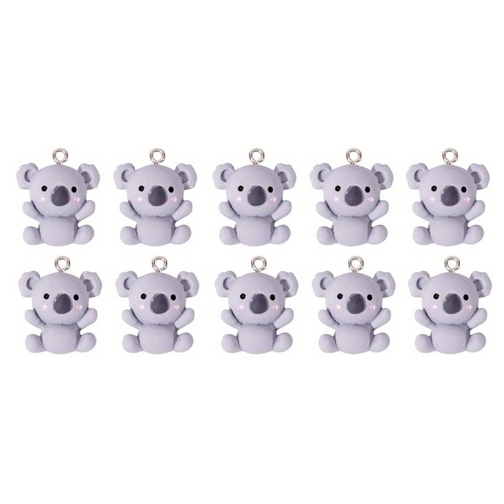 

10/20/40 шт. Коала медведь смоляные украшения кулон животное удача ювелирные изделия опасность бусина DIY брелок ожерелье браслет серьги изготовление ювелирных изделий аксессуары 10pcs серый