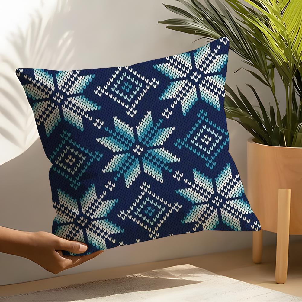 

Fashion Fair isle Pillow Case Home Living Room Decoration Linen Pillow Cases Cushion Cover 30X30cm