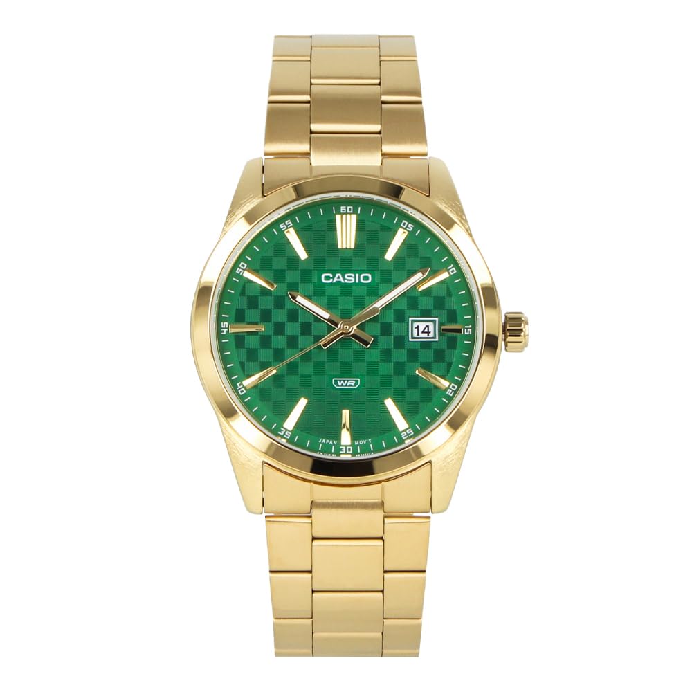 CASIO Casio Standard Cheap Casio Wristwatch Quartz Analog Brass Stainless Steel Gold Green Men s MTP-VD03G-3A [Used]