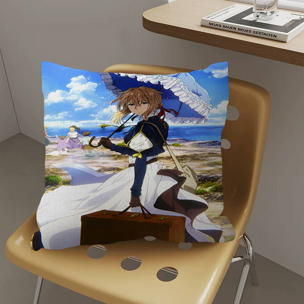Anime Violet Evergarden 45*45cm Cushion Cover Pillow Cover Decor Pillowcase Home Pillowcase For Couch Pillow
